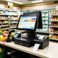 Terminal de point de vente RUINAI RN-G9 15 pouces pour la commande en restaurant, Windows/Android 4G/Wi-Fi 6 NFC, écran tactile capacitif 10 points