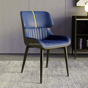Sillas de Comedor Modernas de Lujo, Económicas, Estilo Nórdico, Negras, de Metal para Exteriores, Tapizadas en Cuero Genuino, Muebles para el Hogar, Oficina y Comedor - Product Image 3