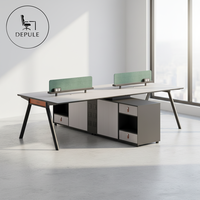 Bureau de travail modulaire pour 4 personnes, mobilier de bureau pour l'étude et le travail, bureau informatique, poste de travail pour le personnel