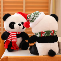 Adorable Peluche de Panda con Gorro Rojo, Relleno de Algodón Suave, Hermoso Adorno y Regalo Ideal para Navidad