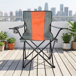 QM 2026 Outdoor Leisure Lightweight Collapsible <b>Padded</b> Folding Armrest <b>Camping</b> <b>Chair</b> With Carrying Bag - Product Image 1