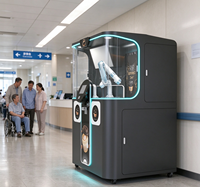 Mesin Penjual Kopi Otomatis AI Robot Barista Cerdas Pembuat Espresso Pintar SDK Layar Sentuh Manajemen Berbasis Cloud