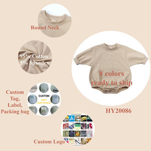 Roupas de Verão para Bebês <span class=keywords><strong>2026</strong></span>, Macacões Bubble para Meninos e Meninas, Bodysuit de Algodão French Terry Personalizado para Bebês Recém-Nascidos - Product Image 6