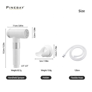 Набор для ванной комнаты PINEBAY, оптовая продажа, мусульманский унитаз <span class=keywords><strong>Shattaf</strong></span>, белый и хромированный Магнитный распылитель для биде с ПВХ шлангом - Product Image 6