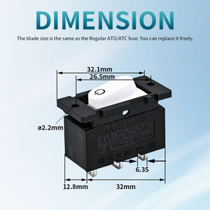 Topstone AC 125V 250V 按钮式开关断路器热过载保护手动复位微型断路器家庭自动化 - Product Image 3