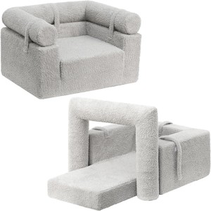 Funda de lana que brilla en la oscuridad, sofá cama 2 en 1 con cojín desmontable para bebés y niños, tumbona para jugar, sofá de lectura para niños pequeños. - Product Image 6