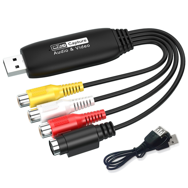 USB Video Capture Card HW-1406C Supports 1080P 1-way Monitoring S-Video+AV Signal Acquisition Cable
