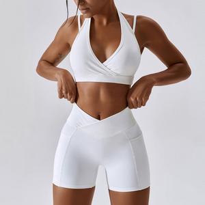Marque privée Nouvelle arrivée Soutien-gorge dos nu Ensemble de yoga Scrunch Sports Yoga Ensembles courts pour les femmes - Product Image 3