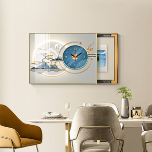 Hiện đại trang trí nội thất đồng hồ sang trọng pha lê sứ sơn nhà hàng đồng hồ điện hộp sơn trang trí đồng hồ treo tường - Product Image 3