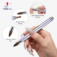 Nouvel arrivage Pinceaux à ongles rétractables à double tête Brosse à ongles multifonctionnelle avec logo personnalisé Brosse à ongles design interchangeable