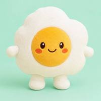 Peluche Mignonne Œuf Poché, Jouet en Peluche Souple en Forme d'Œuf Frit, Vente Directe Usine, Faible MOQ, Logo Personnalisé OEM ODM, Cadeaux pour Enfants
