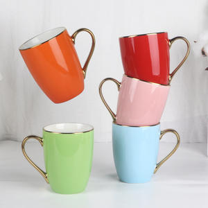 Golden Handle Ceramic <b>Mug</b> Solid Color Modern Design Business Gift Cup For Office Hotel Opening Souvenirs - Product Image 1