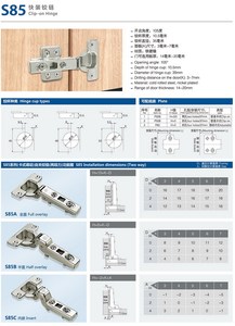 Chất lượng cao góc tủ mini bản lề mềm đóng bản lề cho phải đối mặt với khung tủ - Product Image 6