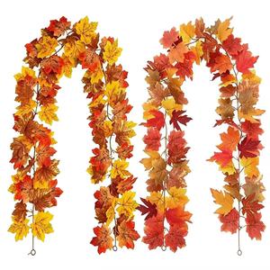 Vignes artificielles d'érable d'automne Zongwang, feuilles en soie de 10 cm à 30 cm pour décorations de Thanksgiving et d'Halloween - Product Image 2