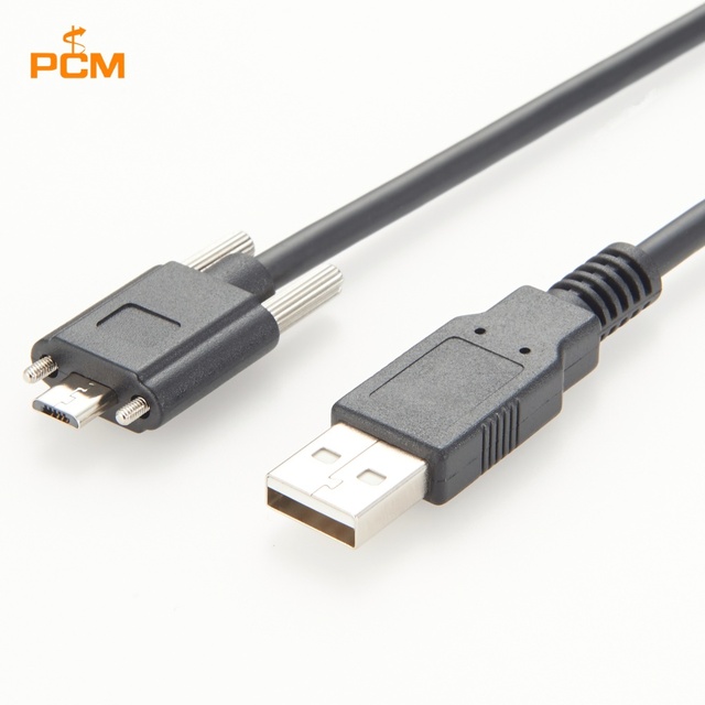 Industrial Camera USB-A to Micro USB Male Camera Link Cable for Machine Vision with M2 Locking Screw, USB2.0 Micro-B Thumbscrew