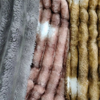 Tissu en velours côtelé 100% polyester, brossé, effet suédé, tricoté, polaire, poids moyen, rayures, 300g/m, 72 pouces, pour ameublement et canapés, uni