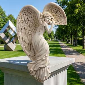 Escultura de Ángel de Resina con Alas para Decoración de Esquina de Chimenea - Product Image 2