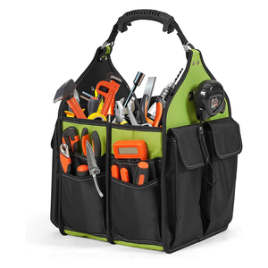 Sac à outils à dessus ouvert <span class=keywords><strong>de</strong></span> 12 pouces avec poignée et sangle réglable Organisateur <span class=keywords><strong>de</strong></span> sac à outils pour hommes Électricien <span class=keywords><strong>de</strong></span> construction - Product Image 1