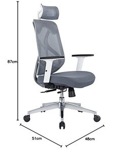 Chaise de bureau confortable à roulettes pivotantes, ergonomique, en tissu maillé, réglable en hauteur, élégante et pivotante - Product Image 4
