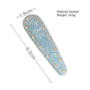 Pasador de Pelo de Acetato para <span class=keywords><strong>Mujer</strong></span>, Estilo Lujoso y Ligero, para Flequillo con Diamantes y <span class=keywords><strong>Cabello</strong></span> Lateral Despeinado - Product Image 6