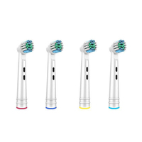 4 Paket Kepala Sikat Gigi Bulat Pengganti, Bulu Lembut Profesional, untuk Oral B