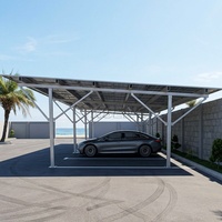 Auvent solaire moderne en aluminium pour voiture, pour la protection des véhicules en extérieur et la production d'énergie efficace