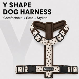 Arnés en Y para perro con diseño de lunares, minimalista, con anillas en D delanteras y traseras, anilla frontal, antipull, para galgos - Product Image 1