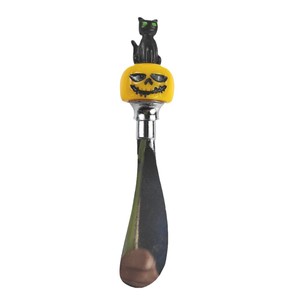 Halloween Pumpkin Head Butter Knife With Resin Cat And Spider Candle Holder Indoor Decoration - Product Image 3