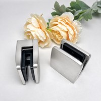 Pince à verre carrée en acier inoxydable brossé pour balustrade, système de garde-corps de balcon