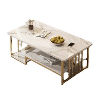 Table basse et support à thé minimalistes modernes pour salon, petits appartements - Compacte, légère, de luxe, en bois et métal, multifonctionnelle