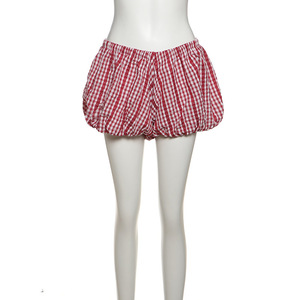 วิวิบลุค Z312ST02 ชุดฤดูร้อนสำหรับผู้หญิง เสื้อกล้ามเว้าลึกผูกเชือก ชุดกางเกงขาสั้นลายสก็อตเอวสูง ชุดสองชิ้น - Product Image 5