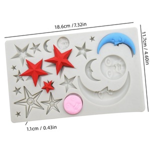 Star Moon Cloud Silicone Mold For <b>Cake</b> <b>Decorating</b> Baking Tools Fondant Candy Molding Themed Party <b>Supplies</b> - Product Image 5