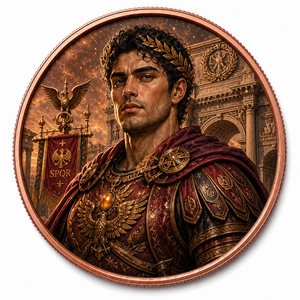 Pièce de collection de guerrier romain en cuivre fin .999 de 1 oz, médaillon commémoratif personnalisé avec portrait d'aigle SPQR, vente en gros - Product Image 6