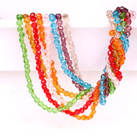 Perles de verre rondes plates de 8 mm et 10 mm pour la fabrication de bijoux, perles de cristal facettées givrées pour collier et bracelet