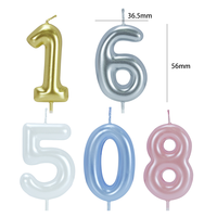 Bougies d'anniversaire numérotées métallisées effet perle en forme de ballon, décorations de gâteau numériques pour fêtes pastel et événements majeurs, et vente en gros