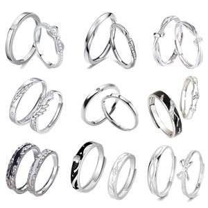 Merryshine Crown Zircon boda pareja amor muestra diamante cobre joyería único compromiso pareja anillo para hombres mujeres - Product Image 3