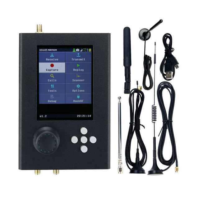 1MHz-6GHz Assembled PortaPack H2 + HackRF One + 5 Antennas + Data Cable SDR Software Defined Radio