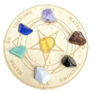 Yoga ortağı enerji diğer kristal el sanatları doğal taş yedi çakra cips ahşap plaka ile meditasyon için - Product Image 3