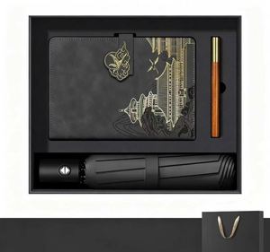 <b>Green</b> Notebook Umbrella and <b>Pen</b> Gift Set with Custom Logo Box for Corporate Events and Bulk Business Orders - Product Image 4