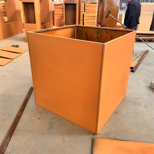 Maceta Cuadrada de Acero Corten, Moderna y Minimalista, para Plantas de Interior, Decoración del Hogar, Acabado Oxidado - Product Image 2