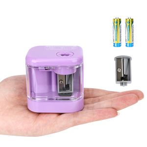 Mini sacapuntas eléctrico, sacapuntas mecánico de plástico con pilas con hoja plana visible, regalo perfecto para estudiantes - Product Image 3