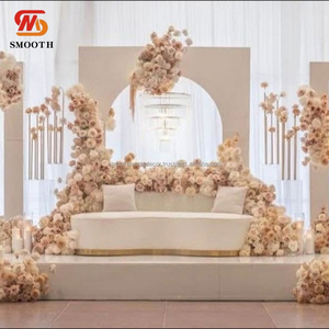 ของตกแต่งโค้งโลหะสีขาวคลาสสิกแบบเรียบหรู สำหรับตกแต่งเวทีงานแต่งงาน - Product Image 2