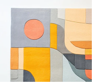 พรมปูพื้นทำด้วยผ้าขนสัตว์ทรงสี่เหลี่ยมแบบแอบสแตรกของพรีเมี่ยมทันสมัยมีขนนุ่มสีสดใสกันแบคทีเรียสูงกันน้ำสำหรับใช้ในบ้าน - Product Image 5