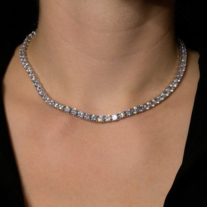 Lusso Bling Cubic <span class=keywords><strong>zirconi</strong></span> completamente pavimentato 1 fila di matrimonio girocolli Sexy per le donne 4MM CZ collana a catena da Tennis regalo per le signore - Product Image 3