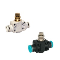 Vanne à main de réglage du débit d'air STNC NSF08 bleu noir 8 mm, raccord droit pour tube, pièces pneumatiques