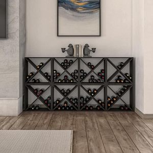 Porte-bouteilles à vin personnalisé de haute qualité, Amérique, 48 bouteilles, porte-bouteilles à vin modulaire premium, <span class=keywords><strong>cube</strong></span> <span class=keywords><strong>empilable</strong></span>, porte-bouteilles à vin mural en <span class=keywords><strong>bois</strong></span> - Product Image 5