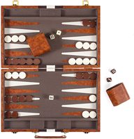 Usine personnalisé de haute qualité luxe Backgammon ensemble comprend cuir bois acrylique Table conseil horloge échecs dés pièces pour voyage