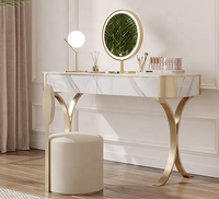 2023 nouvelle lumière italienne luxe chambre Rock dalle commode en acier inoxydable Table de vanité Table de maquillage