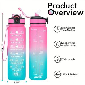 Botellas de Agua Deportivas Portátiles para Exteriores con Logotipo Personalizado, Botella de Plástico Personalizada, Taza con Degradado - Product Image 3