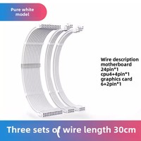 24-Pin ATX 4 + 4-Pin EPS, Kit kabel ekstensi catu daya 2X6 + 2-Pin PCI-E 30 cm dengan lengan 18AWG